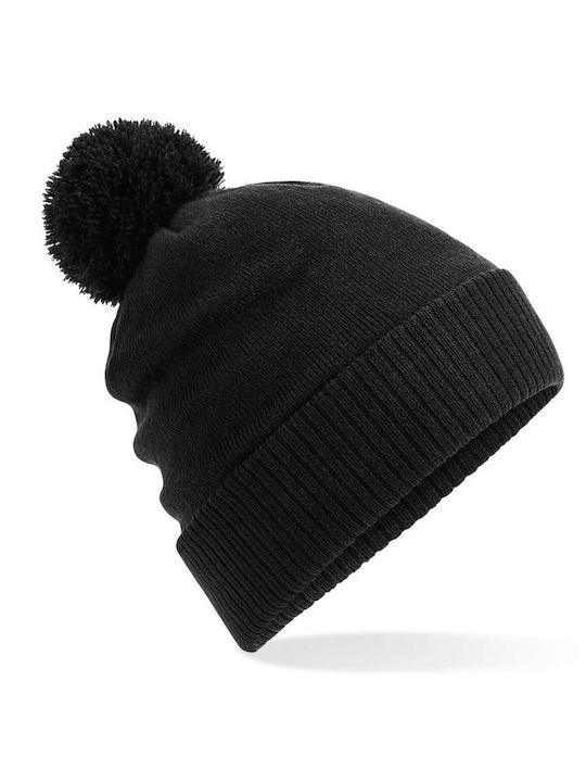 Beechfield Beanie Unisex Beanie Knitted in Black color