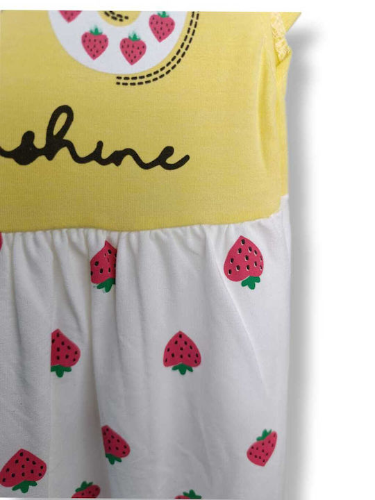 Trendy Shop Rochie pentru Copii Mâneci scurte Yellow