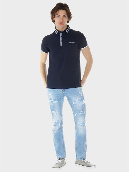 G Secret Ανδρική Μπλούζα Polo Navy