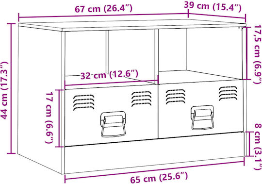 TV-Ständer Aus Metall Rosa M67xT39xH44cm