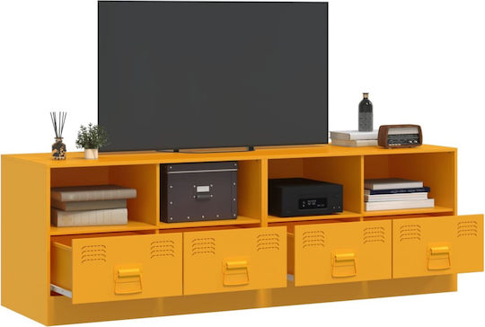 Шкаф за телевизор Метален Mustard Yellow Д134xШ39xВ44см