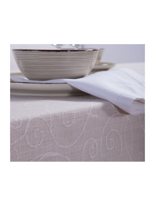 Nef-Nef Homeware Τραπεζομάντηλο Βαμβακερό Vital Beige 150x250εκ.