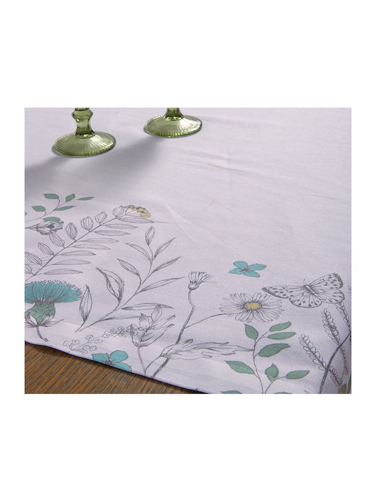 Nef-Nef Homeware Tablecloth Cotton Spring Mood Ecru 140x140cm