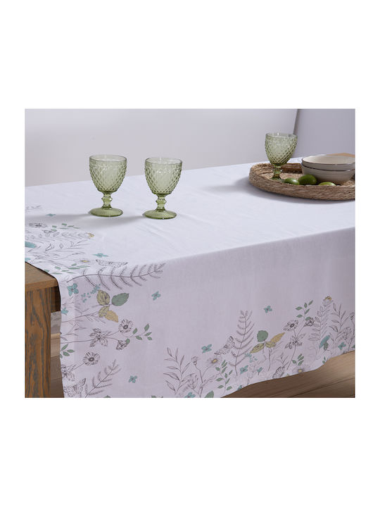 Nef-Nef Homeware Tablecloth Cotton Spring Mood Ecru 140x140cm