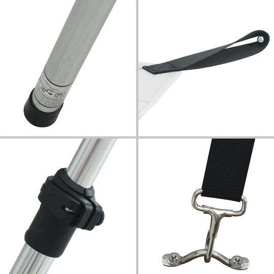 vidaXL Tenta Barca Aluminiu M170xL170xH113cm Alb Culoare