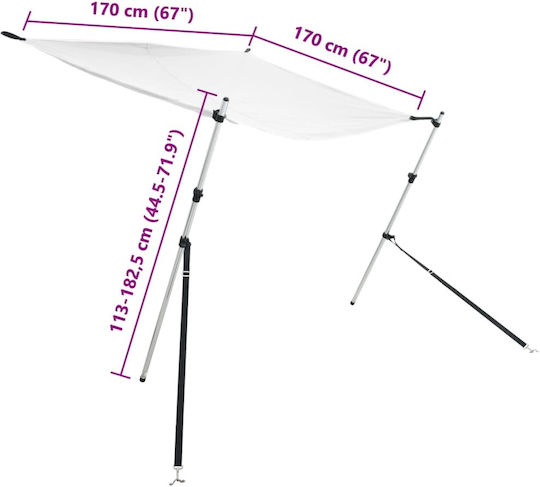 vidaXL Tenta Barca Aluminiu M170xL170xH113cm Alb Culoare