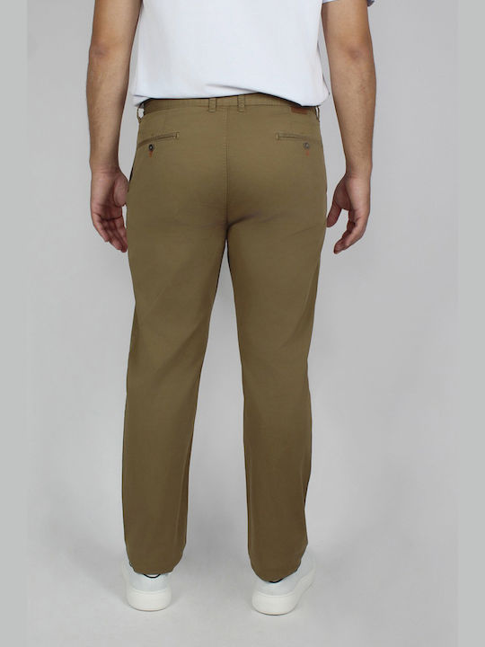 P.R. Men's Trousers Chino Elastic in Regular Fit Camel