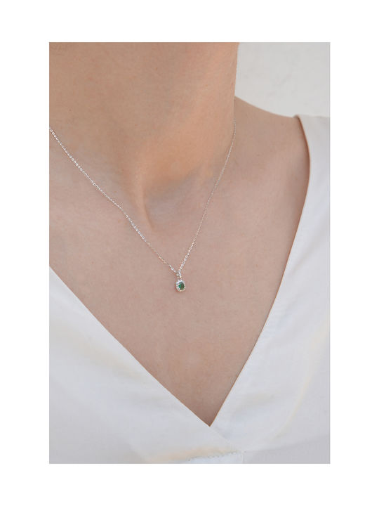 Kritsimis Green Chic Halskette aus Silber mit Zirkon