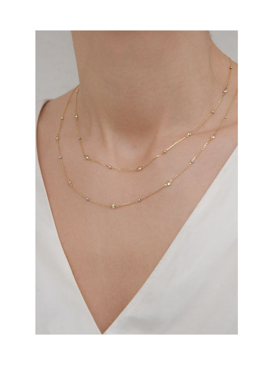 Kritsimis Dots Mix Necklace from Gold 14K