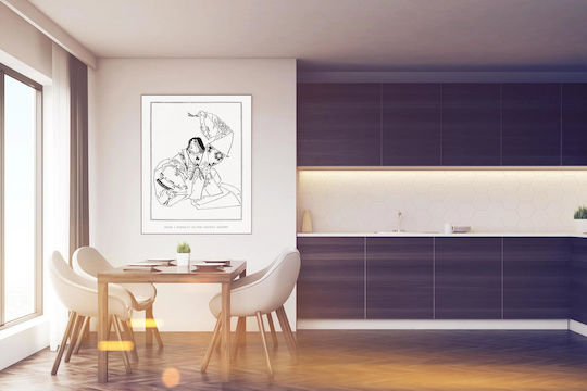 Japanese Geisha Painting Wooden 80x120cm