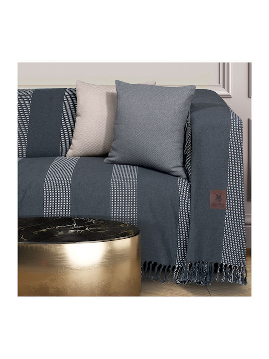 Greenwich Polo Club Three-Seater Sofa Throw 3918 180x300cm Grey, Ivory