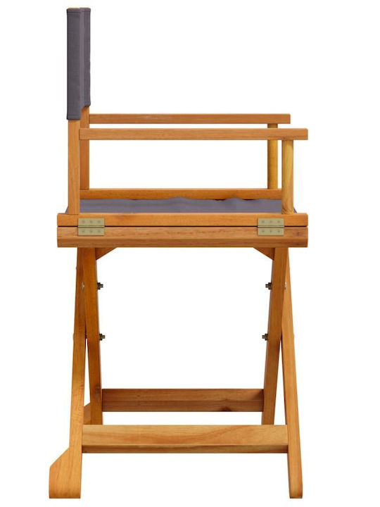 Wooden Director Chair Gray with Cushion 2 Pieces 53x47x90cm