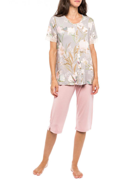 Pink Label Set Summer Women's Pajamas Grey