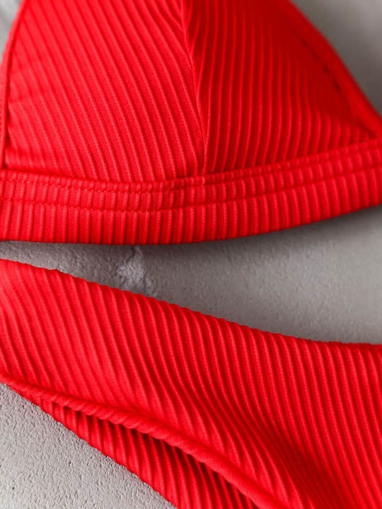 Bikini-Set Hohe Taille RED