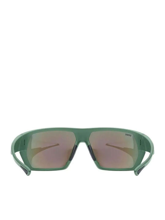 Uvex Sportstyle Unisex Γυαλιά Ηλίου με Πράσινο Κοκκάλινο Σκελετό και Πολύχρωμο Καθρέφτη Φακό S5330597716