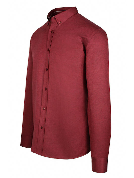 La Pupa Men's Shirt Long Sleeve Cotton Burgundy