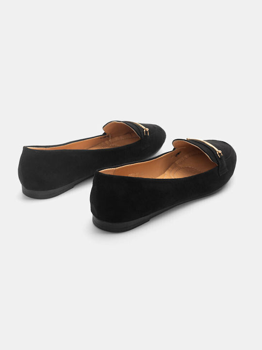 Luigi Women's Moccasins in Black Color