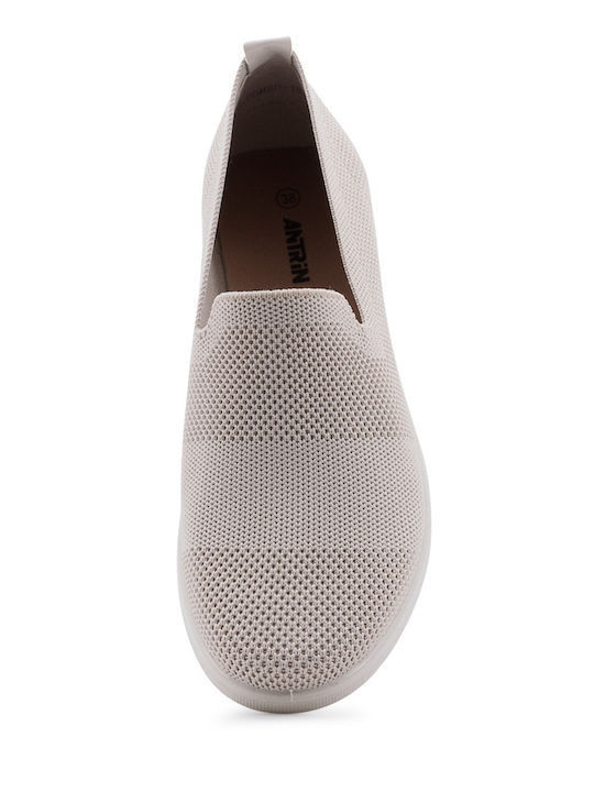 Stoff Anatomisch Damen Slip-Ons Beige