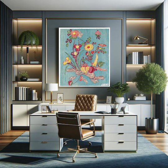 Design; Gemälde Stoff 110x110cm