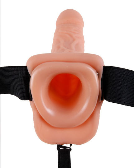 Pipedream Fetish Fantasy Series Hollow Strap-on With Balls Harness με Dildo 19cm στο χρώμα του δέρματος