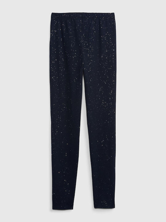 Children's Blue Organic Cotton Sparkle Leggings blue galaxy