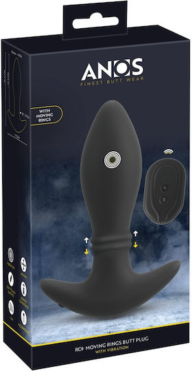 Anos Anal Plug mit kabelloser Funktion und Vibration Schwarz