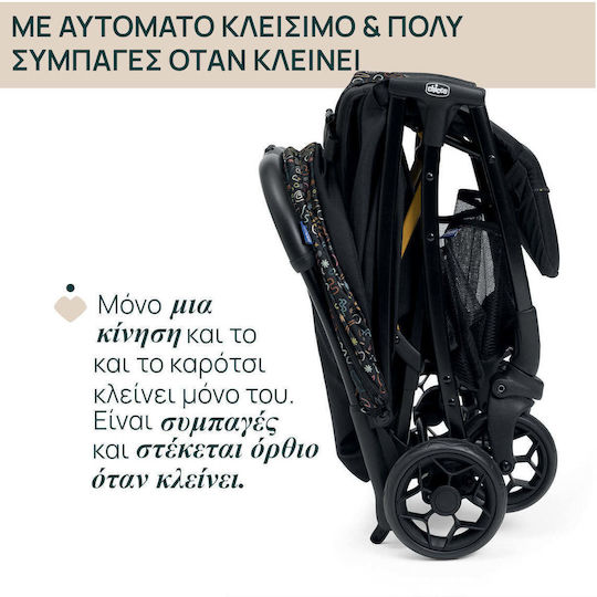Chicco Glee Baby Stroller Suitable for Newborn Playful Black 5.9kg