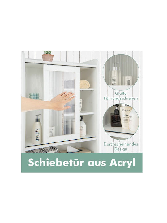 Costway Floor Bathroom Shelf Metallic 63x29x170cm