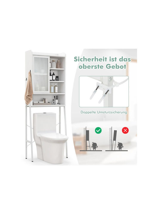 Costway Floor Bathroom Shelf Metallic 63x29x170cm