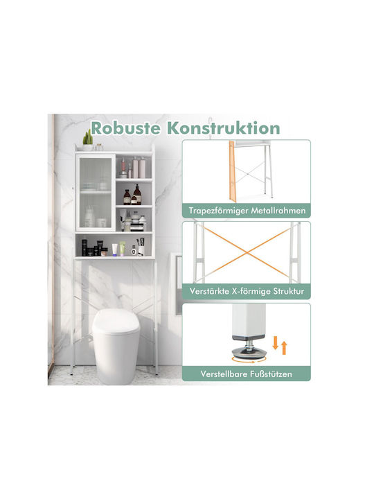 Costway Floor Bathroom Shelf Metallic 63x29x170cm