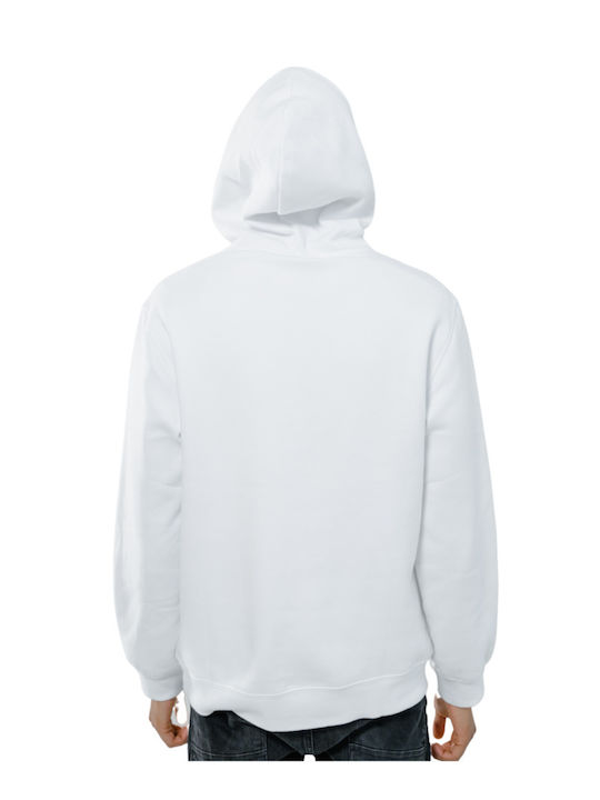 P-Line Men's Sweatshirt with Hood and Pockets White