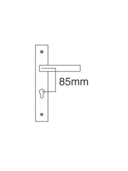 Access Buton Ușa din față cu Placă NXDH-611B Pereche (Distanța Centrelor 85mm) Black