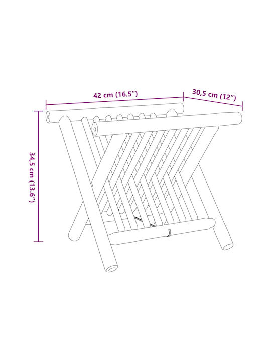 vidaXL PU Magazine Rack Brown 34.5x30.5x42cm