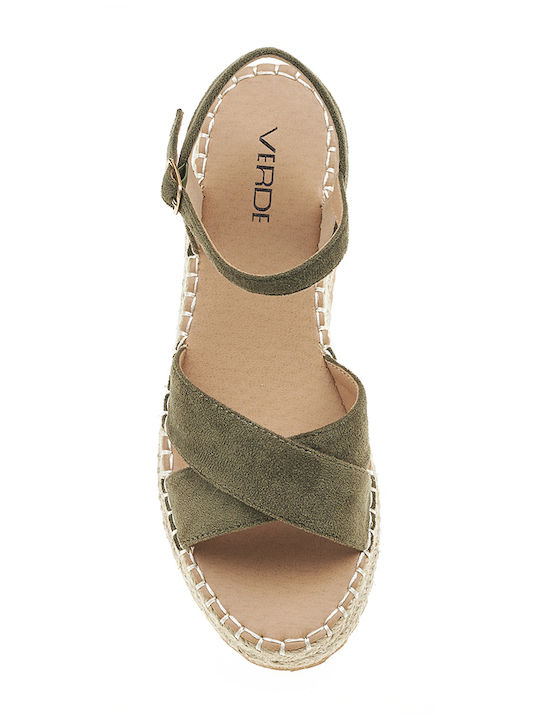 Women's Platform Espadrilles Khaki