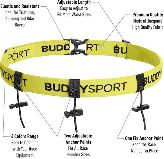 Buddyswim Race Belt Number Yellow