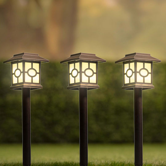 Grundig Set of 3 Stake Solar Lights Warm White with Photocell