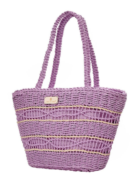 Bag to Bag Ψάθινη Women's Bag Shoulder Purple