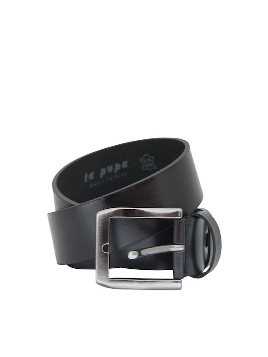 La Pupa Men's Leather Belt Black