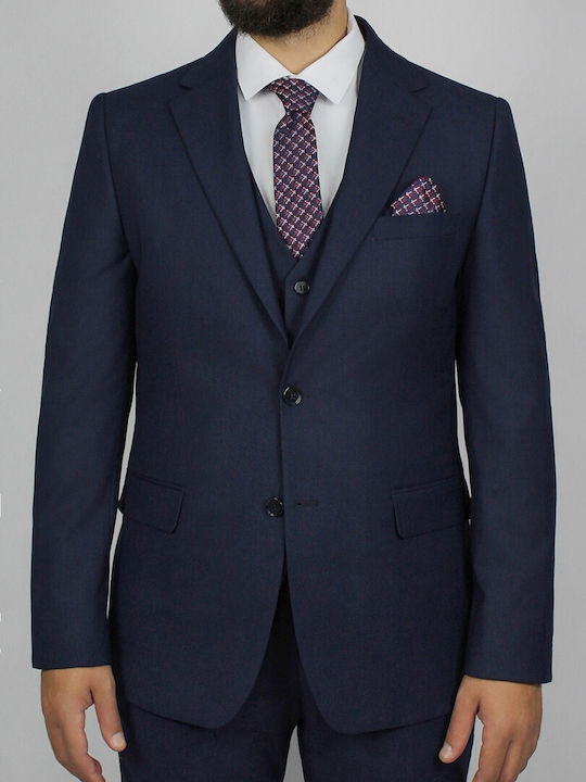 La Pupa Men's Suit with Vest BLUE