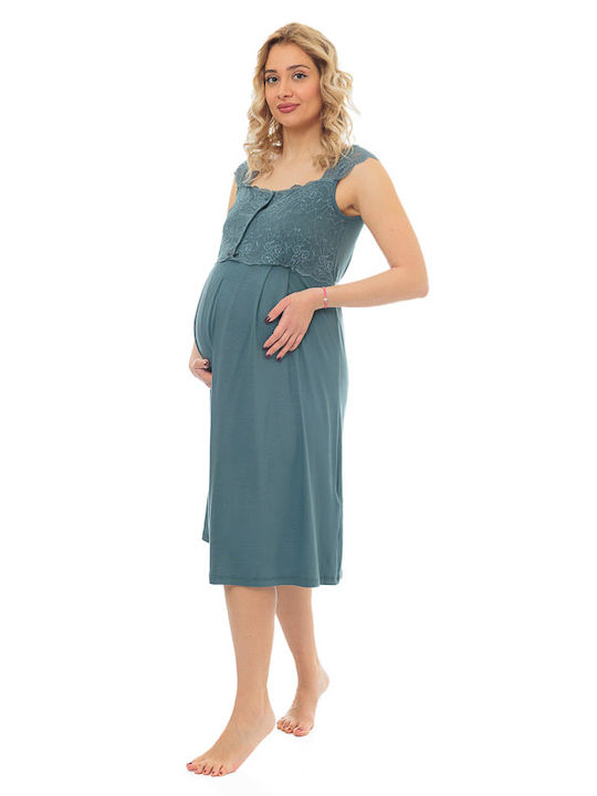 Monamise Nightgown Maternity & Nursing Green