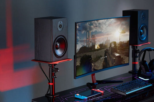 Mozos Speaker Stands in Black / Red Color