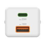 HAMA Зарядно Устройство Без Кабел с USB-A И USB-C Изход 20W Power Delivery Бял (00201991)