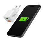 HAMA Зарядно Устройство Без Кабел с USB-A И USB-C Изход 20W Power Delivery Бял (00201991)