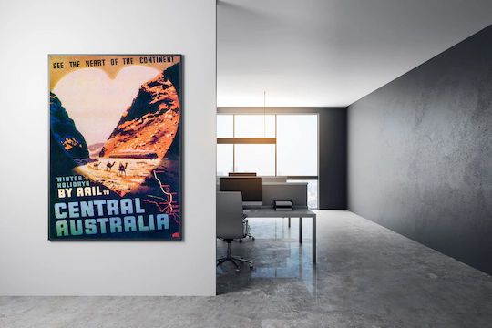 Commonwealth Railways Poster -- "see The Heart Of The Continent – Winter Holidays By Rail To Central Australia" (publicising The Central Australia Railway) Painting on Canvas 100x150cm