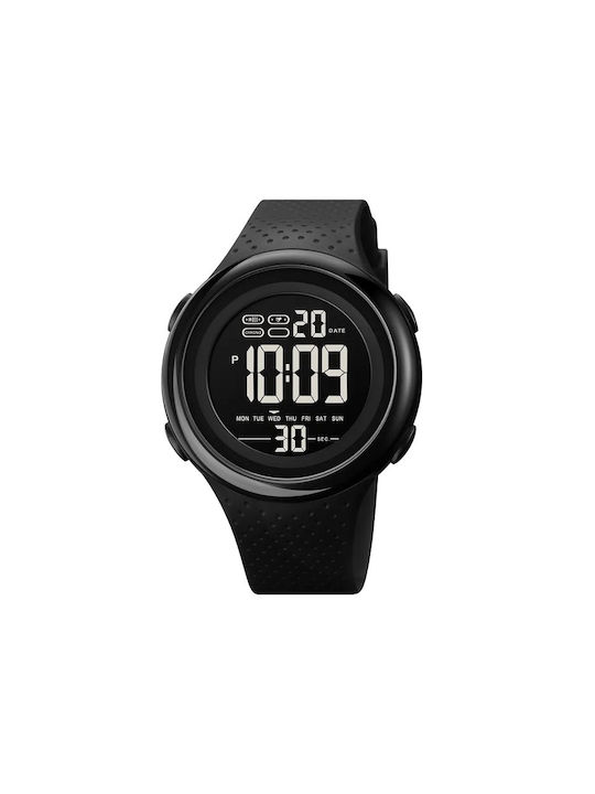 Skmei 1856 Digital Watch Chronograph Battery with Rubber Strap Black/Black