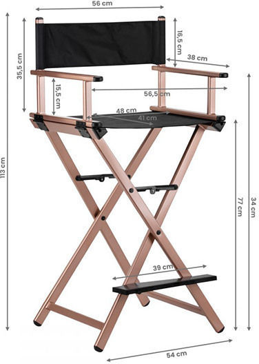 Gabbiano Chair for Makeup with Adjustable Height Pink Rose-Gold