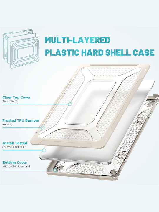 Sonique Icy Guardian Laptoptasche für Laptop 13" Apple MacBook Pro 13" 2018/2020/2022 in Beigem Farbton