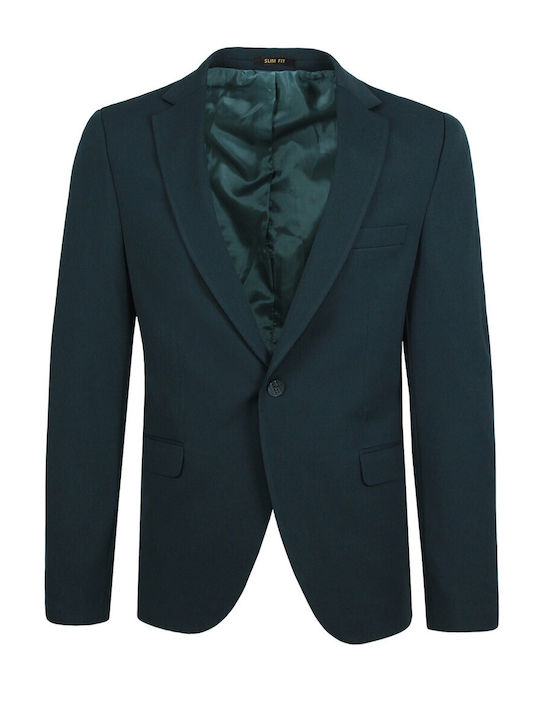 Elite Men's Summer Suit Jacket Slim Fit Dark Green