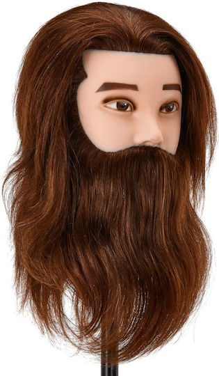 Training Head with Beard Natural Hair-0148408