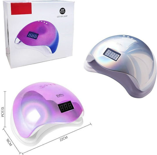 SUN ONE UV 5 Mirror Sun 5 Φουρνάκι Νυχιών UV / LED 48W Ασημί
